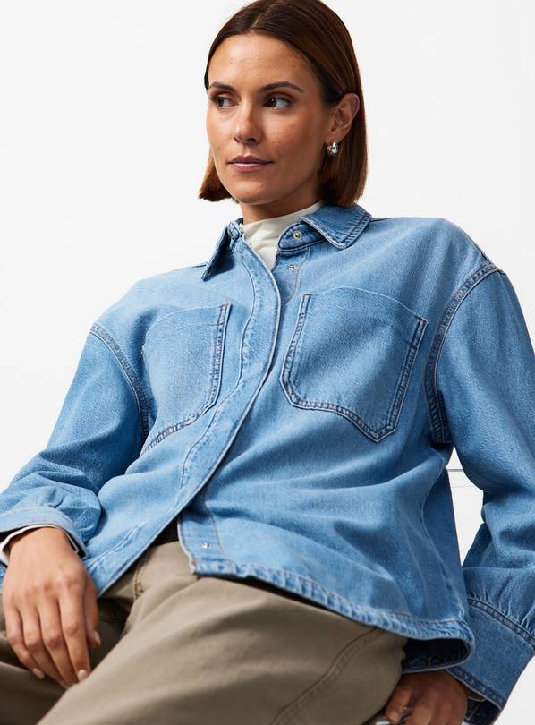Mid Wash Denim Relaxed Shirt 22